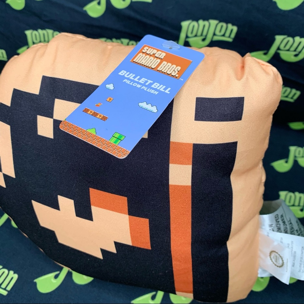 Nintendo Bullet Bill Pillow Plush - Black and Orange